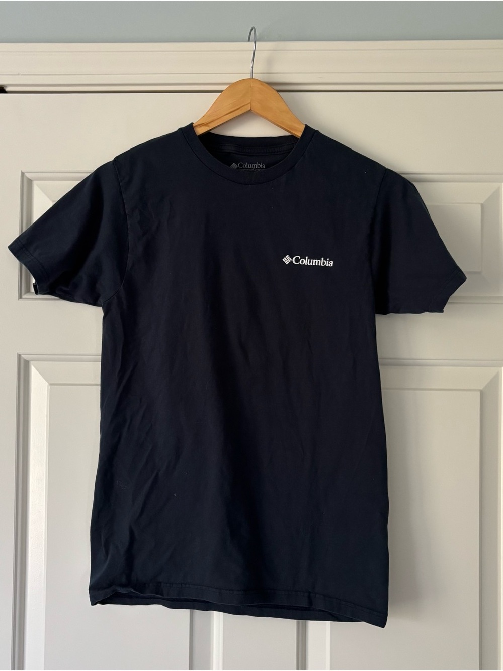 Columbia Black Short-Sleeve Logo Tee with Michigan on Back